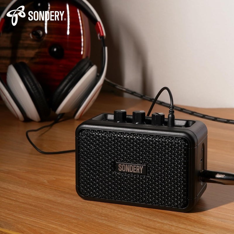Sondery مضخم صوت صغير للجيتارات الكهربائية 5 واط مع مكبرين قابل لإعادة الشحن محمول للتدريب مضخم صغير مع تأثيرات Overdrive / Clean وبلوتوث - Image 4